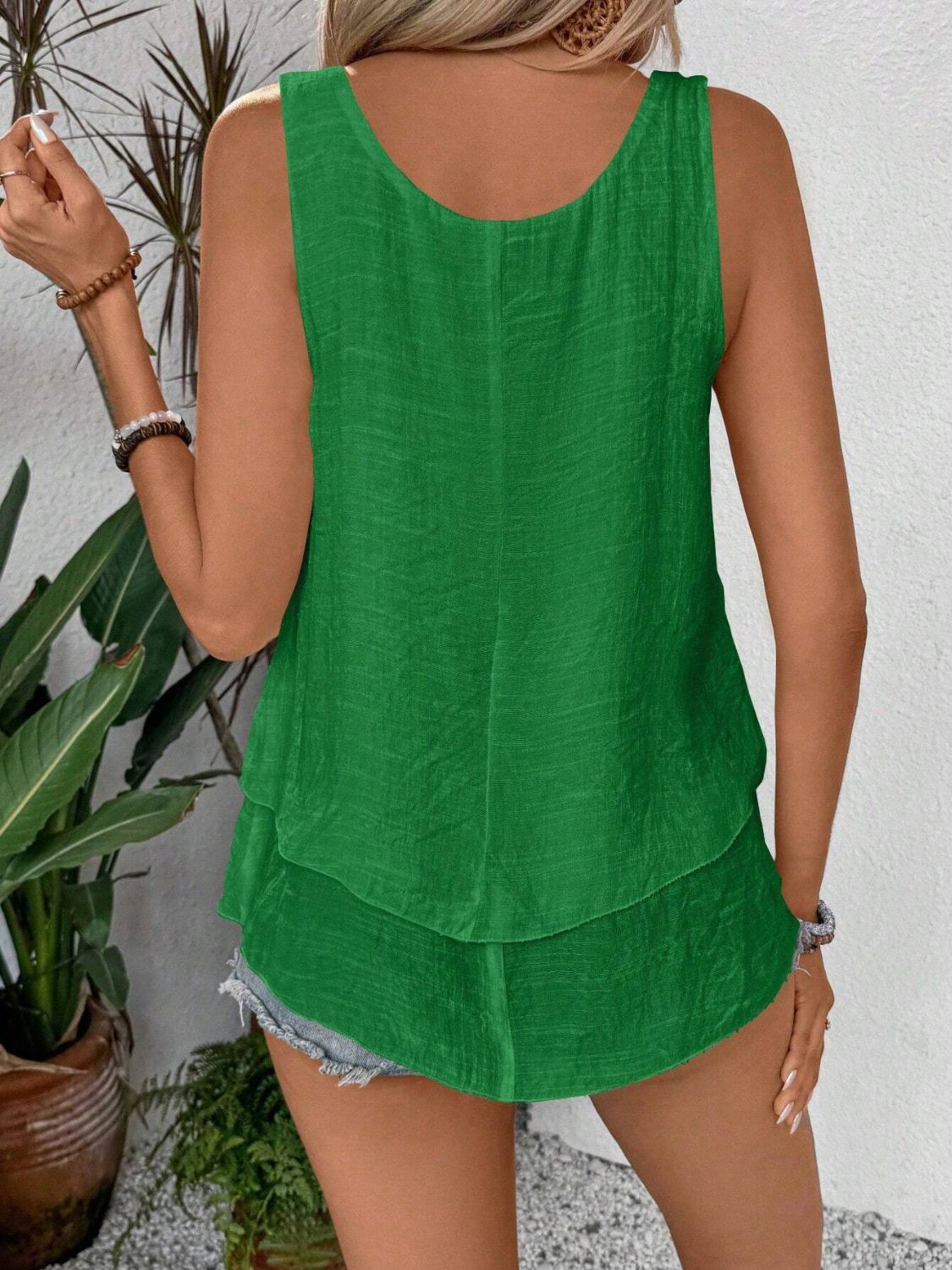 Layered Scoop Neck Wide Strap Tank